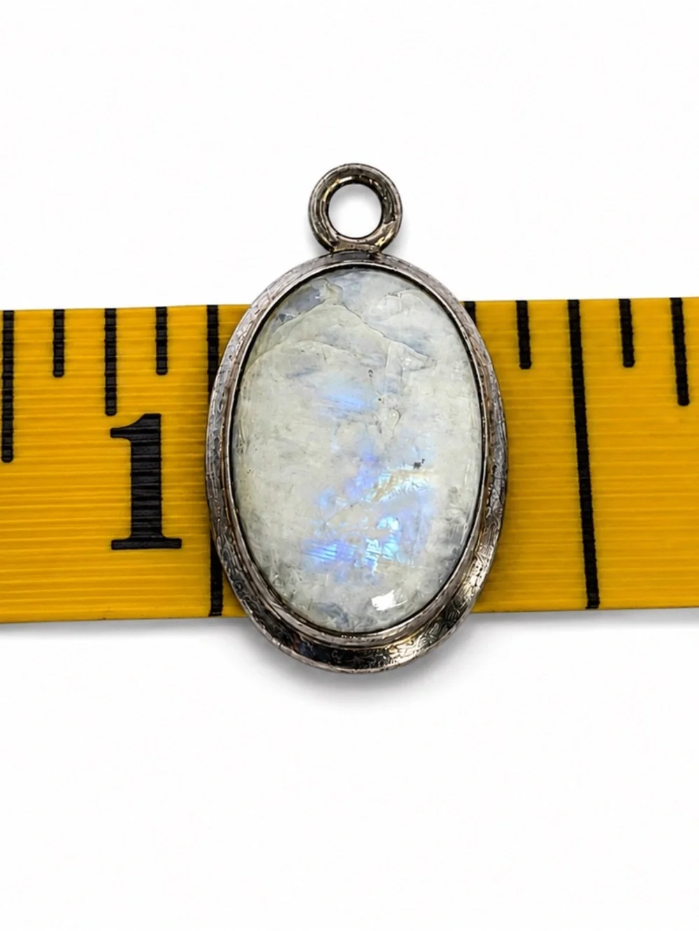 Y2K Radiant NEW Sterling Silver White Quartz With moonstone Inclusions Fire